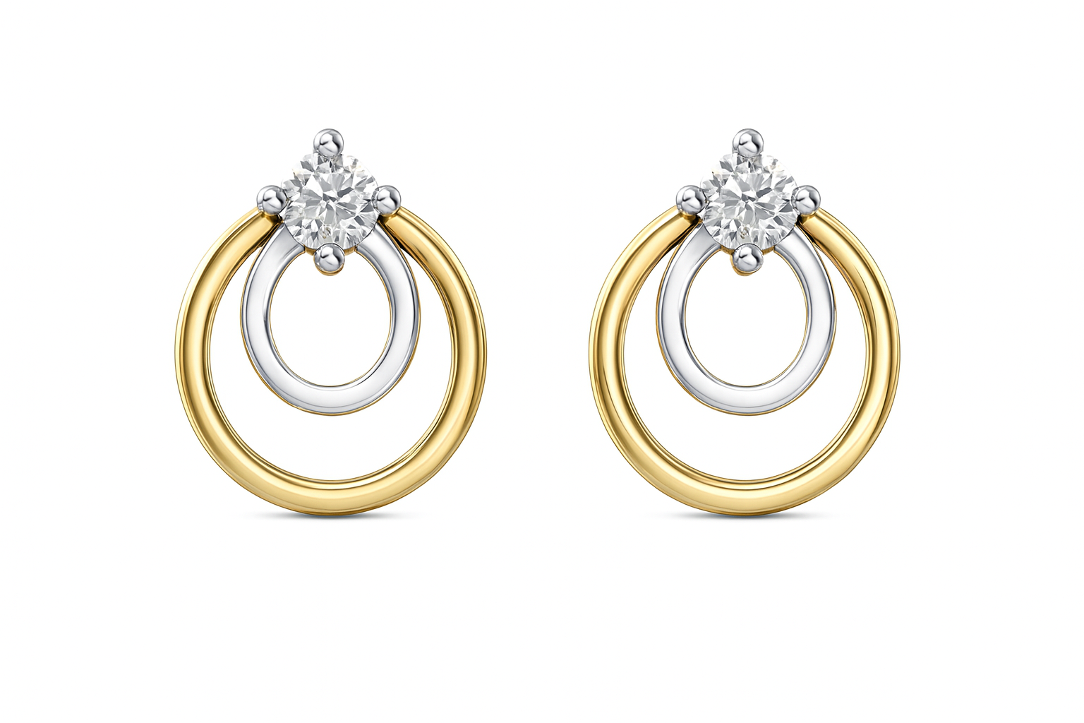 Beautiful 18 Kt Gold  Natural Diamond Earing
